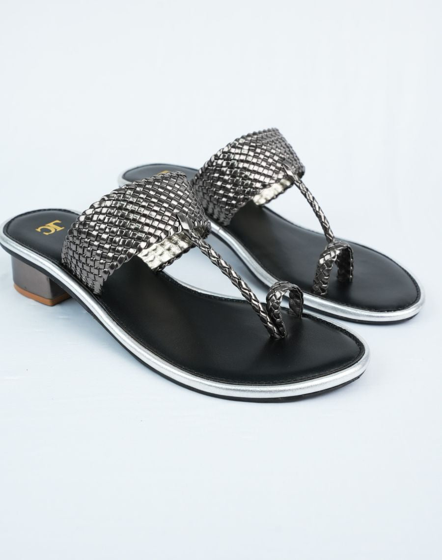 Mid Heel Sandal - Weaving Upper