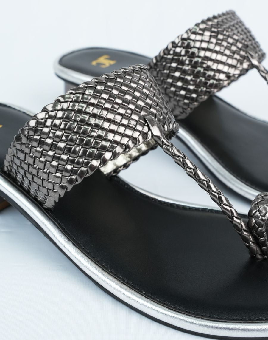 Mid Heel Sandal - Weaving Upper