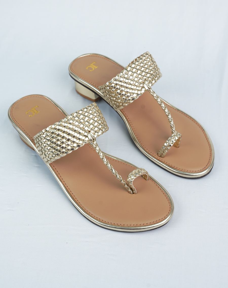 Mid Heel Sandal - Weaving Upper