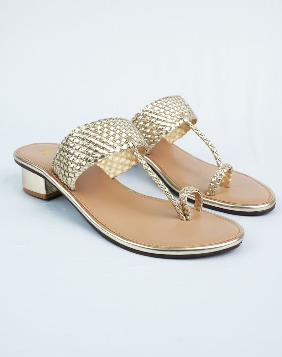 Mid Heel Sandal - Weaving Upper