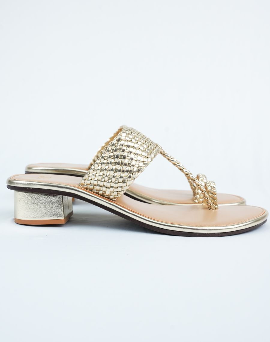 Mid Heel Sandal - Weaving Upper