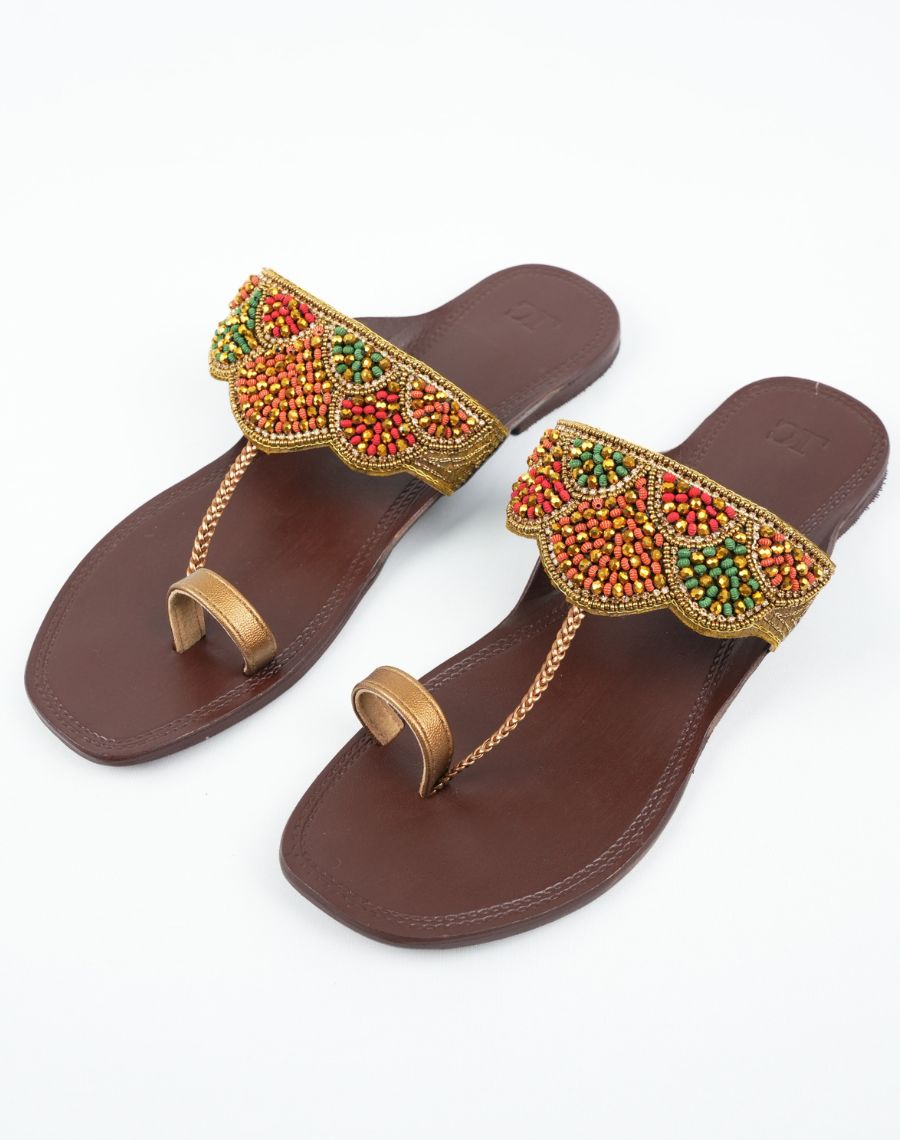 Kolhapuri Flat Sandal - Beaded