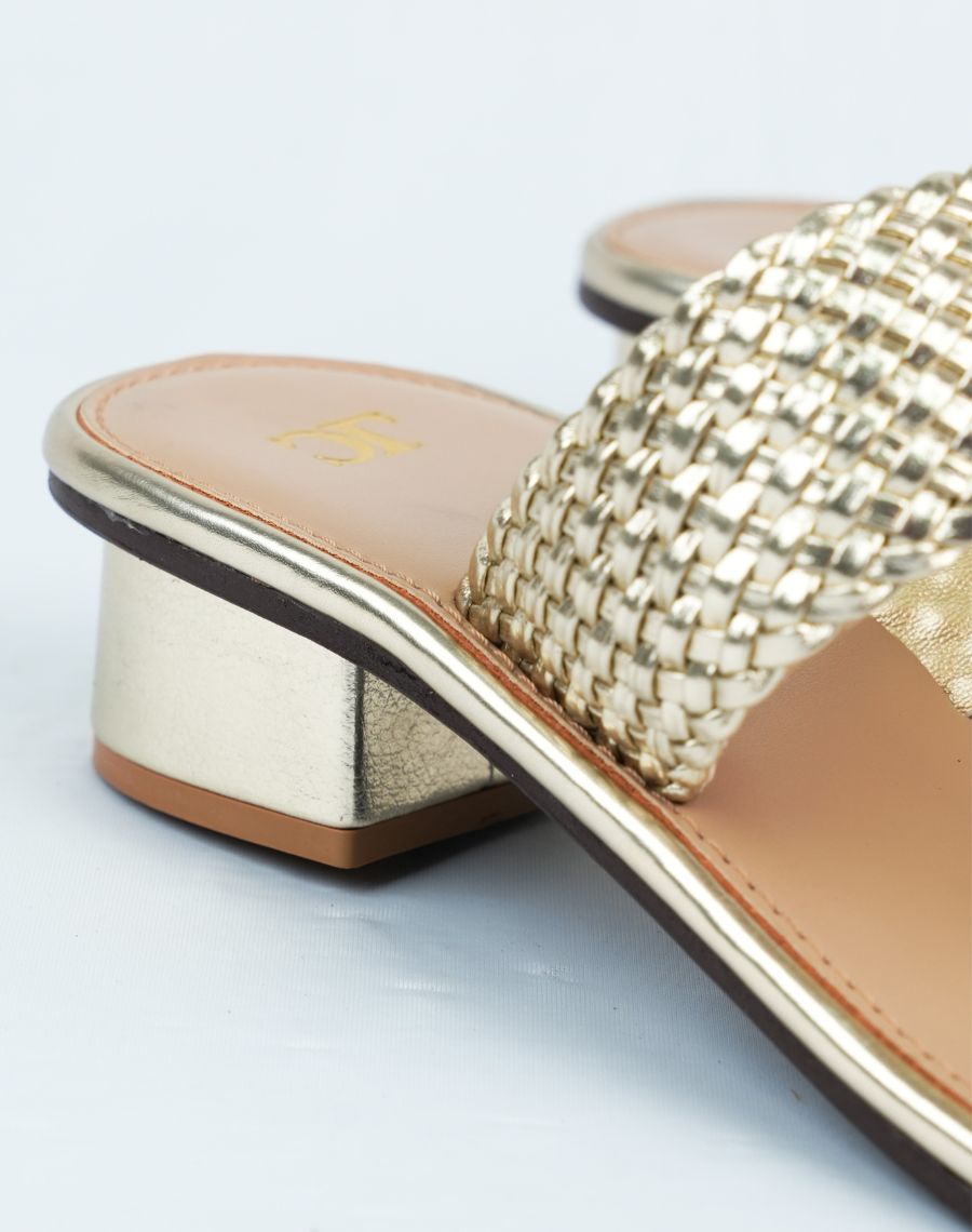 Mid Heel Sandal - Weaving Upper