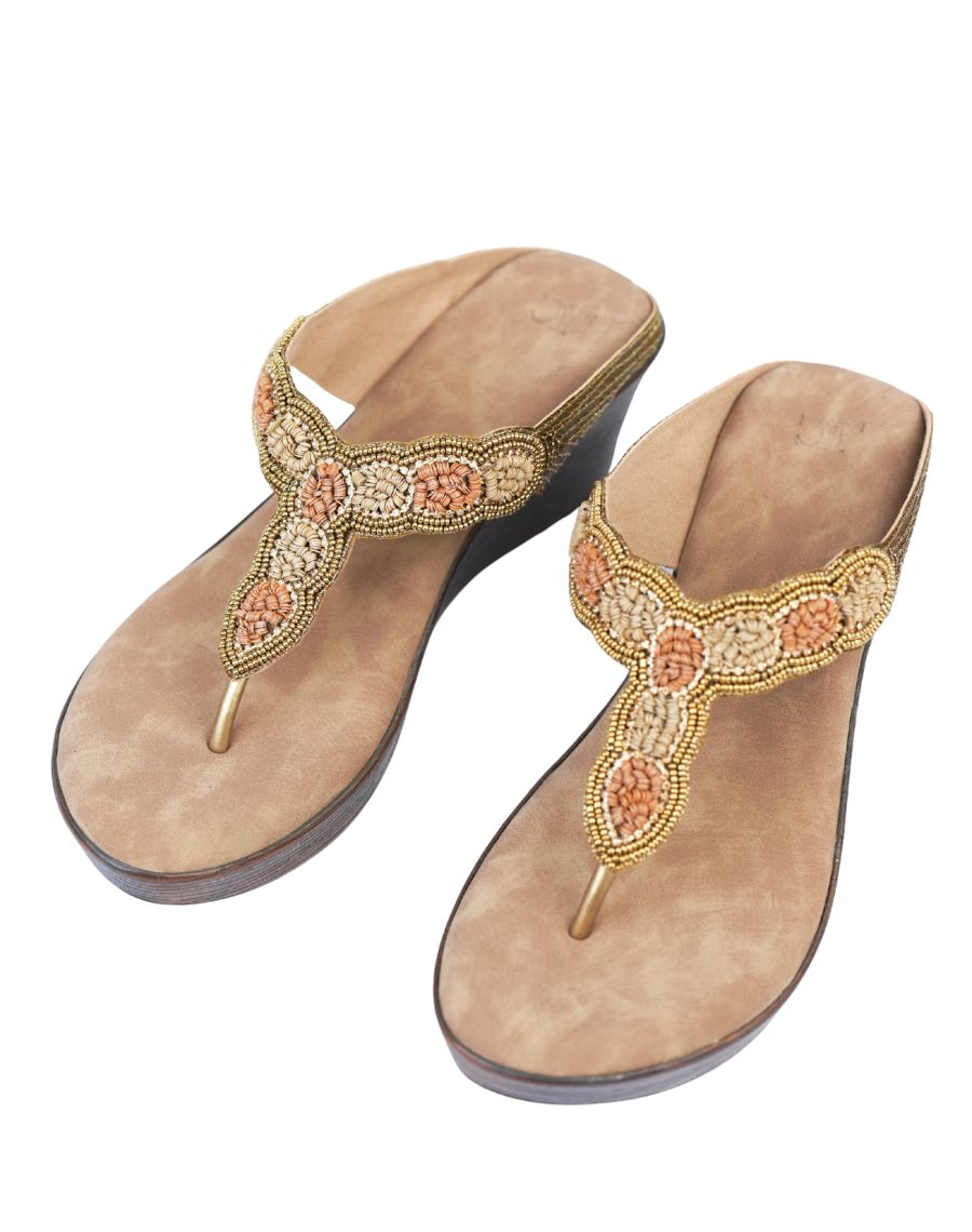 Mid Wedge Sandal - Twist Sequin