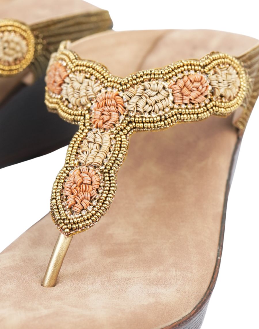 Mid Wedge Sandal - Twist Sequin