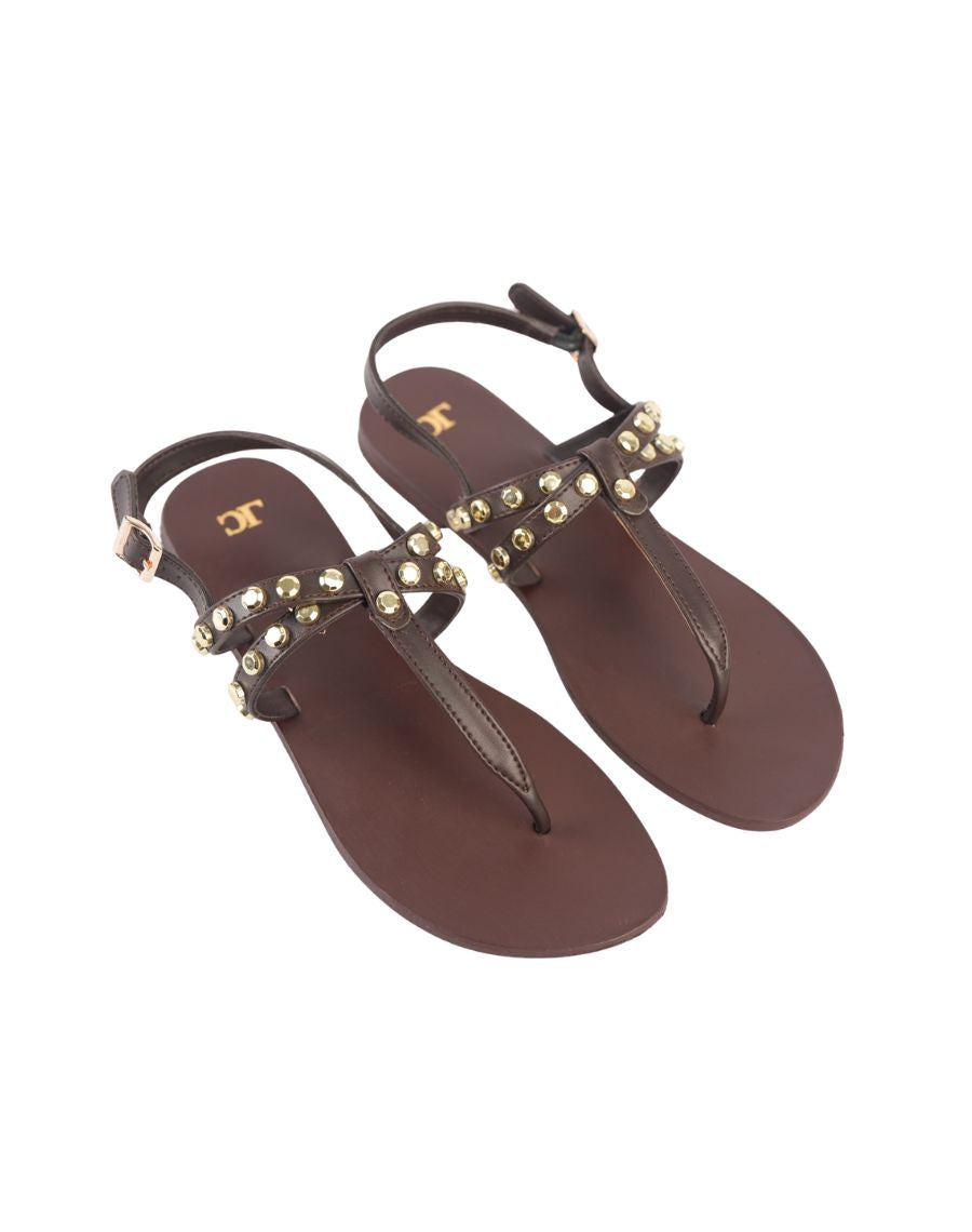 Flat Sandal - Studed