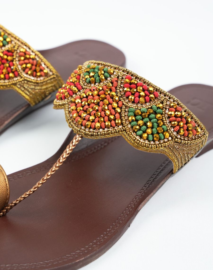 Kolhapuri Flat Sandal - Beaded