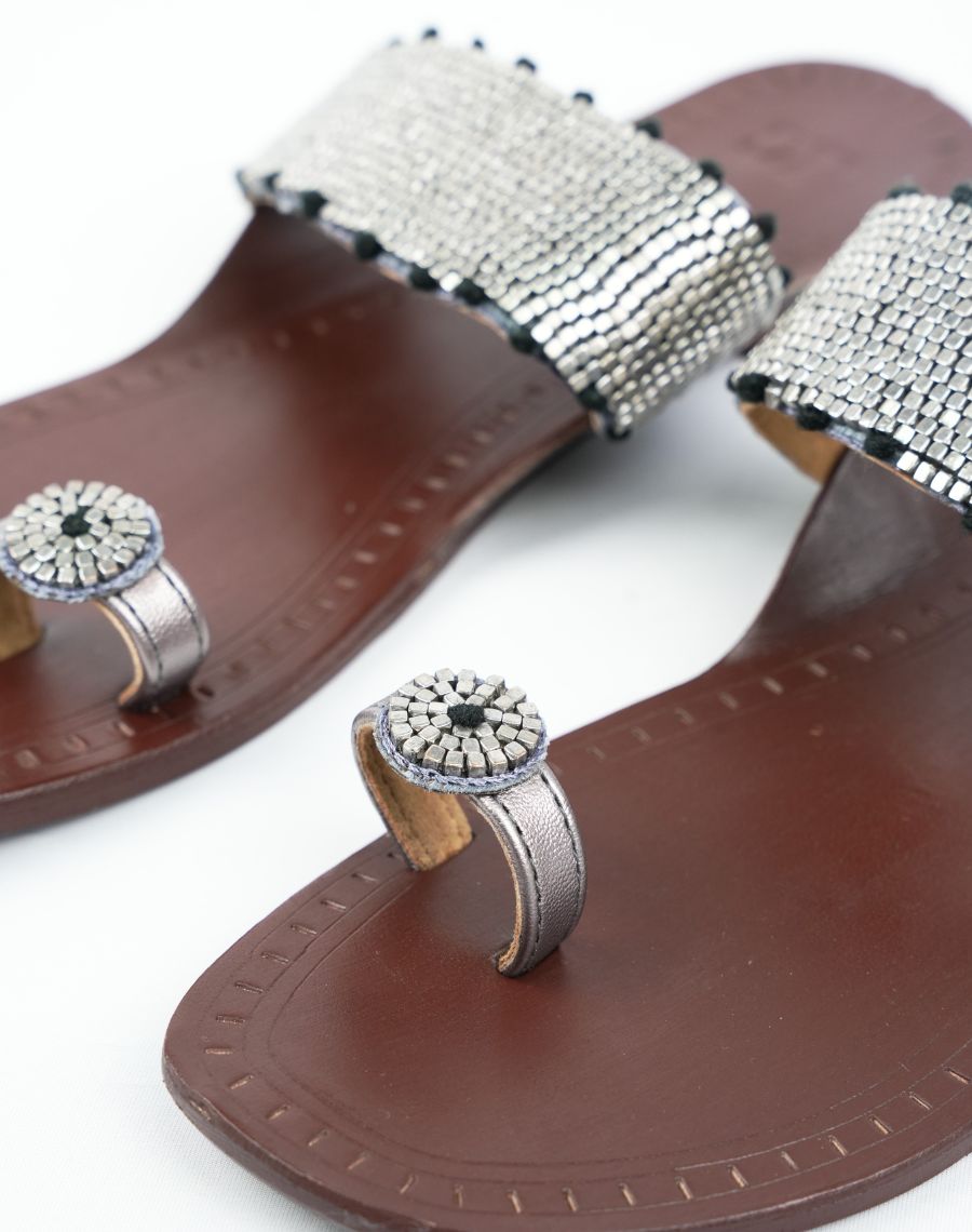 Flat Sandal Kolhapuri - Beaded