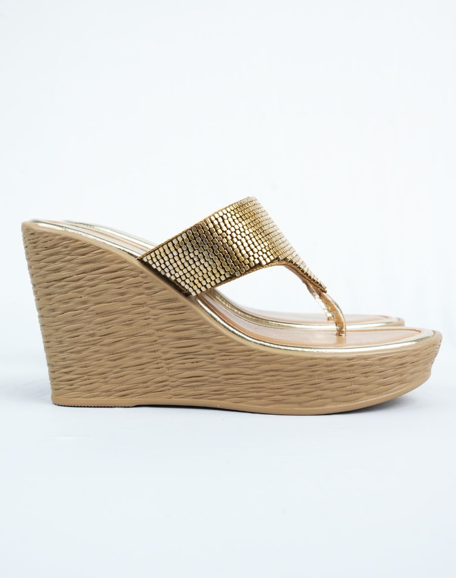 Mid Wedge Sandal - Beaded Upper