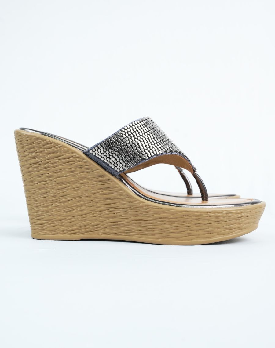 Mid Wedge Sandal - Beaded Upper