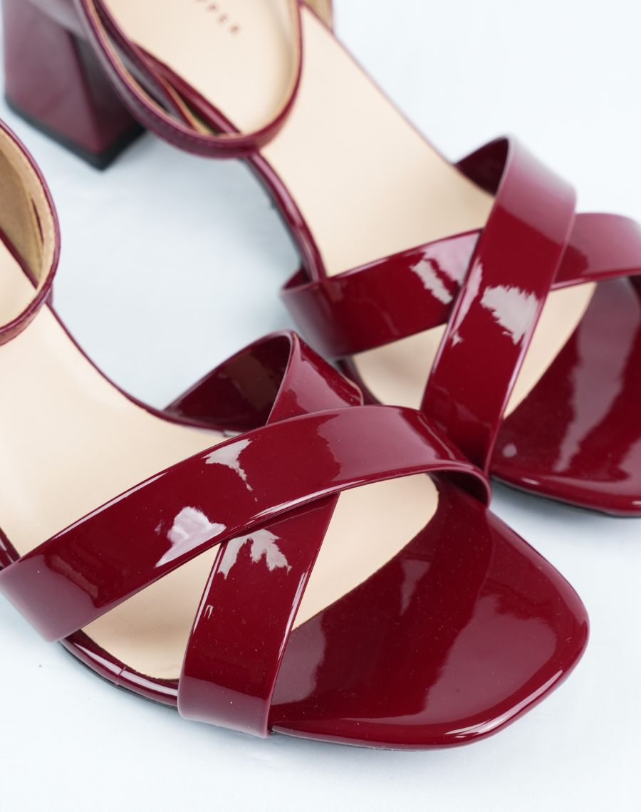 Mid Heel Sandal - Backstrap - Red