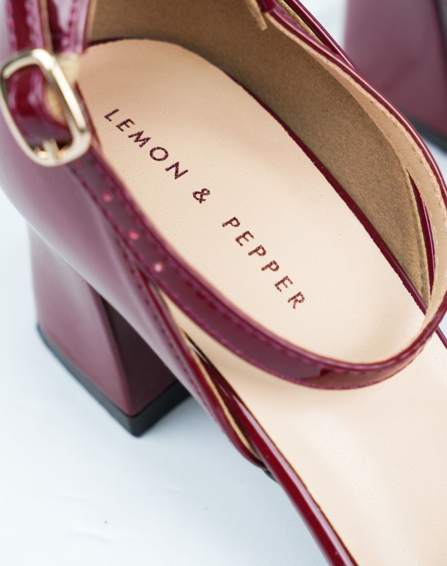 Mid Heel Sandal - Backstrap - Red