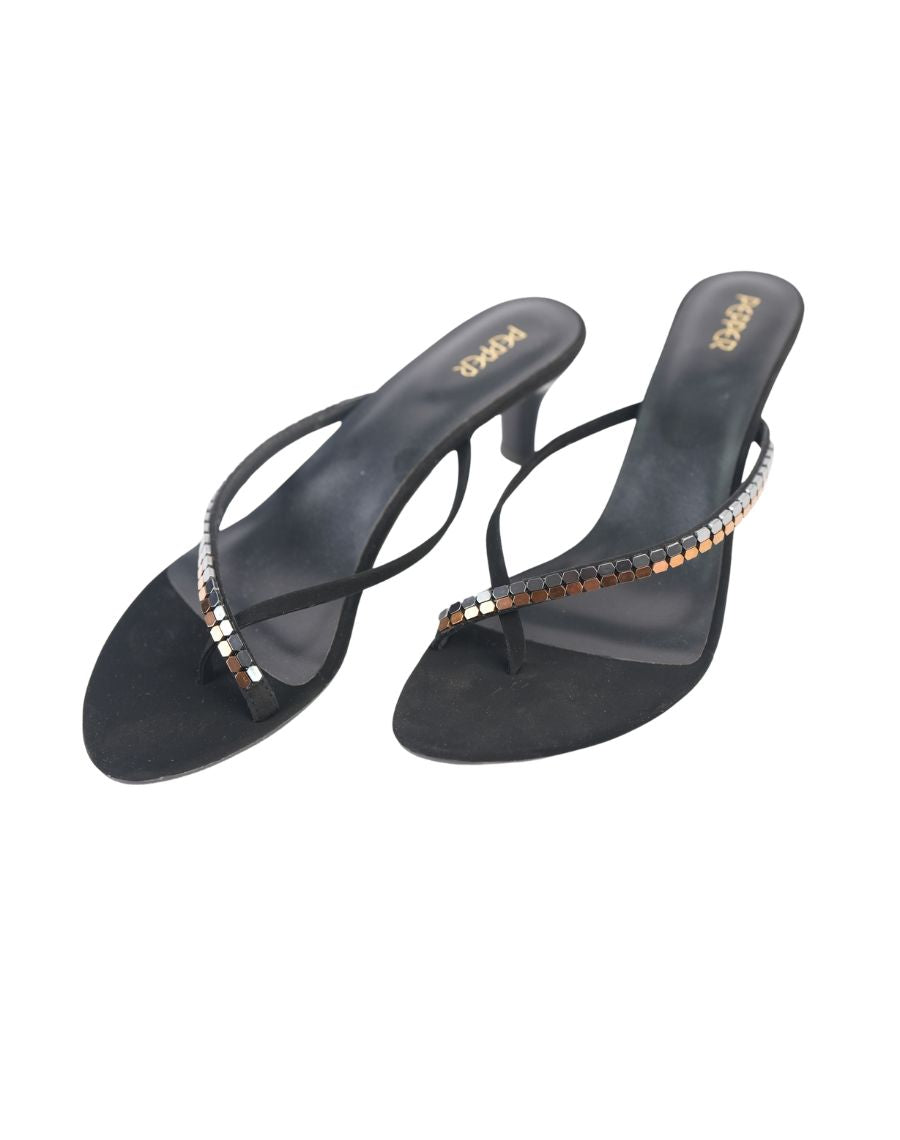 Kitten Heel - Cross Sequin