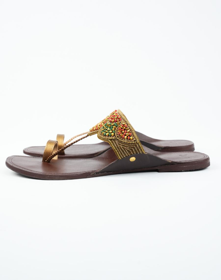 Kolhapuri Flat Sandal - Beaded