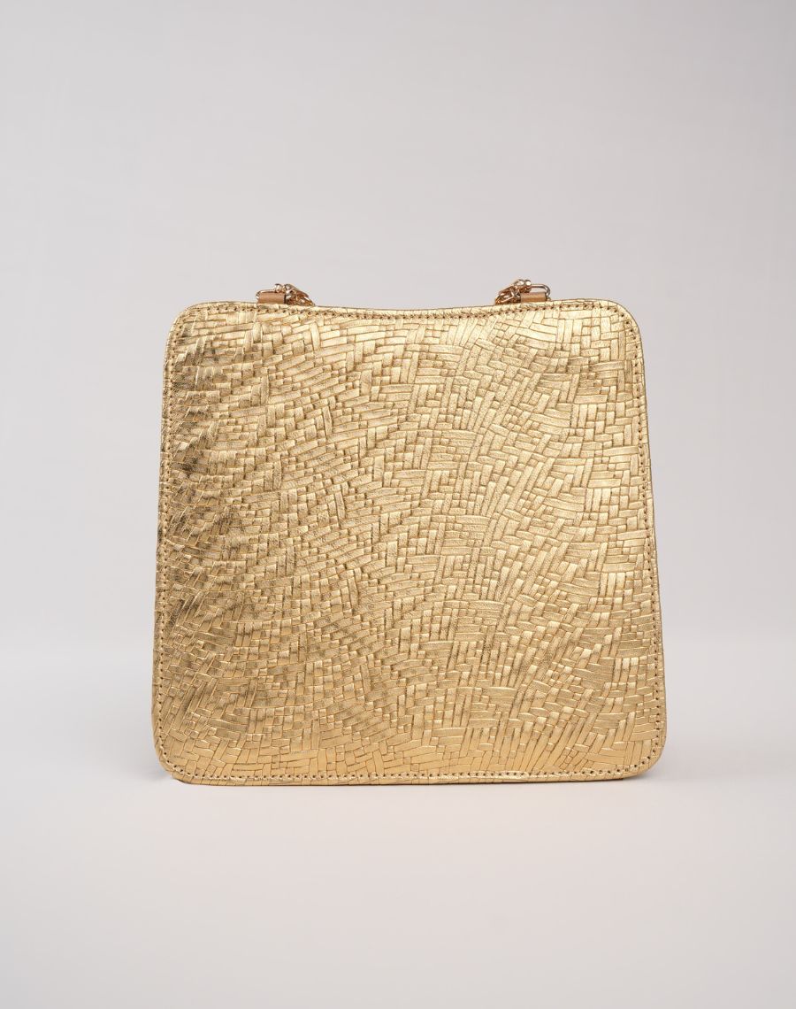 Textured Gold Clutch