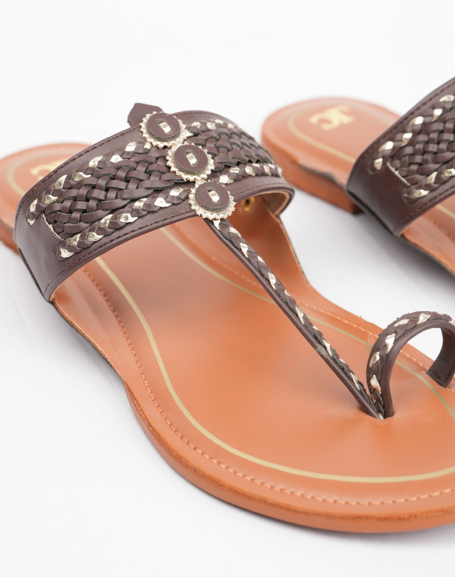 Kolhapuri Flats - Plaited Tansole