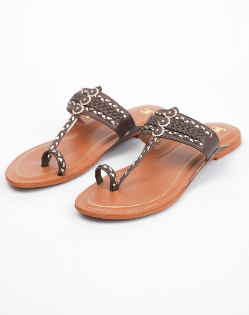 Kolhapuri Flats - Plaited Tansole
