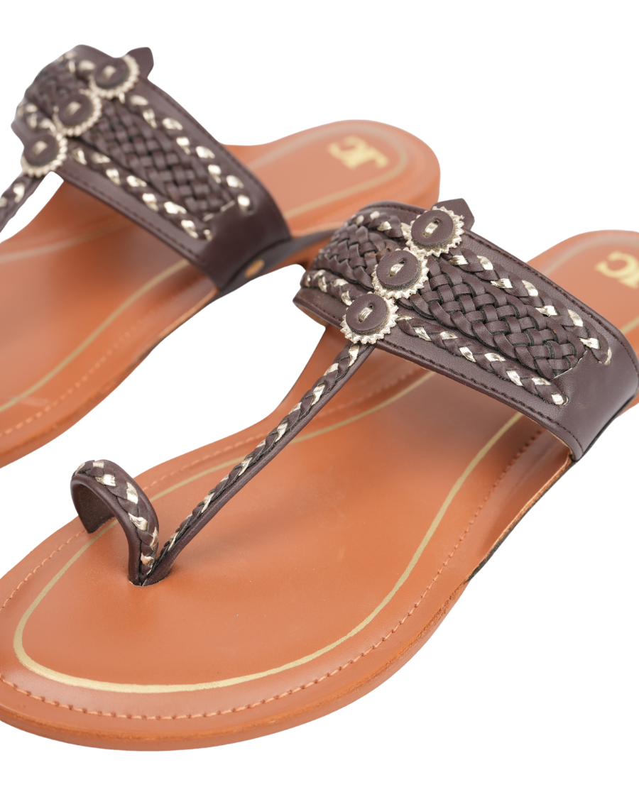 Kolhapuri Flats - Plaited Tansole