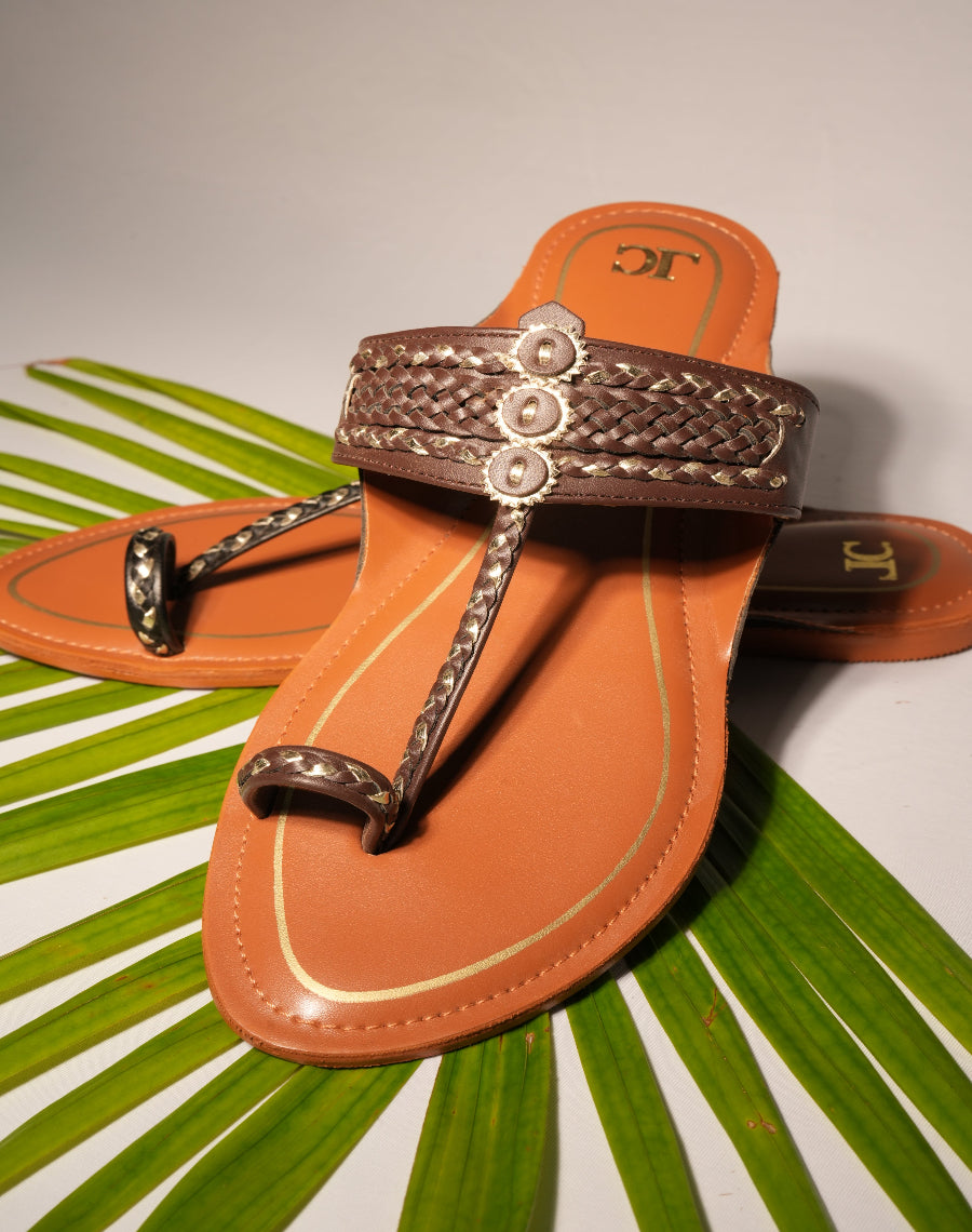 Kolhapuri Flats - Plaited Tansole