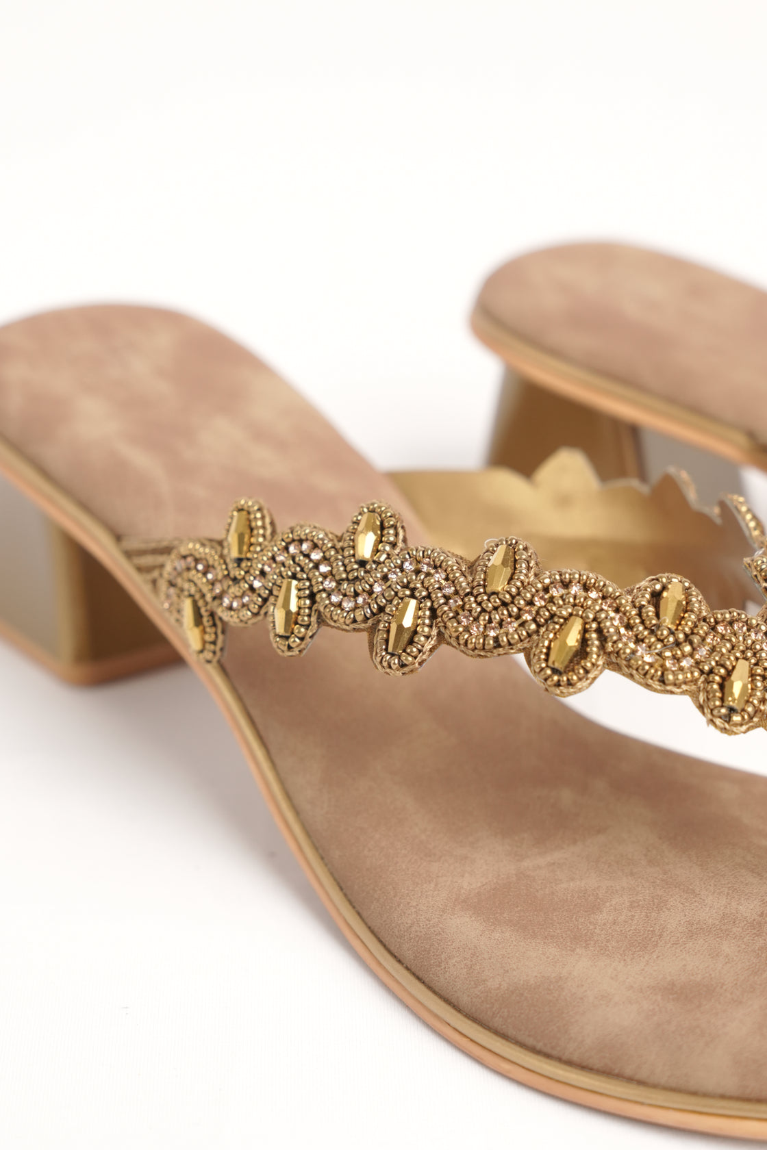 Embellished Block Heel Sandal