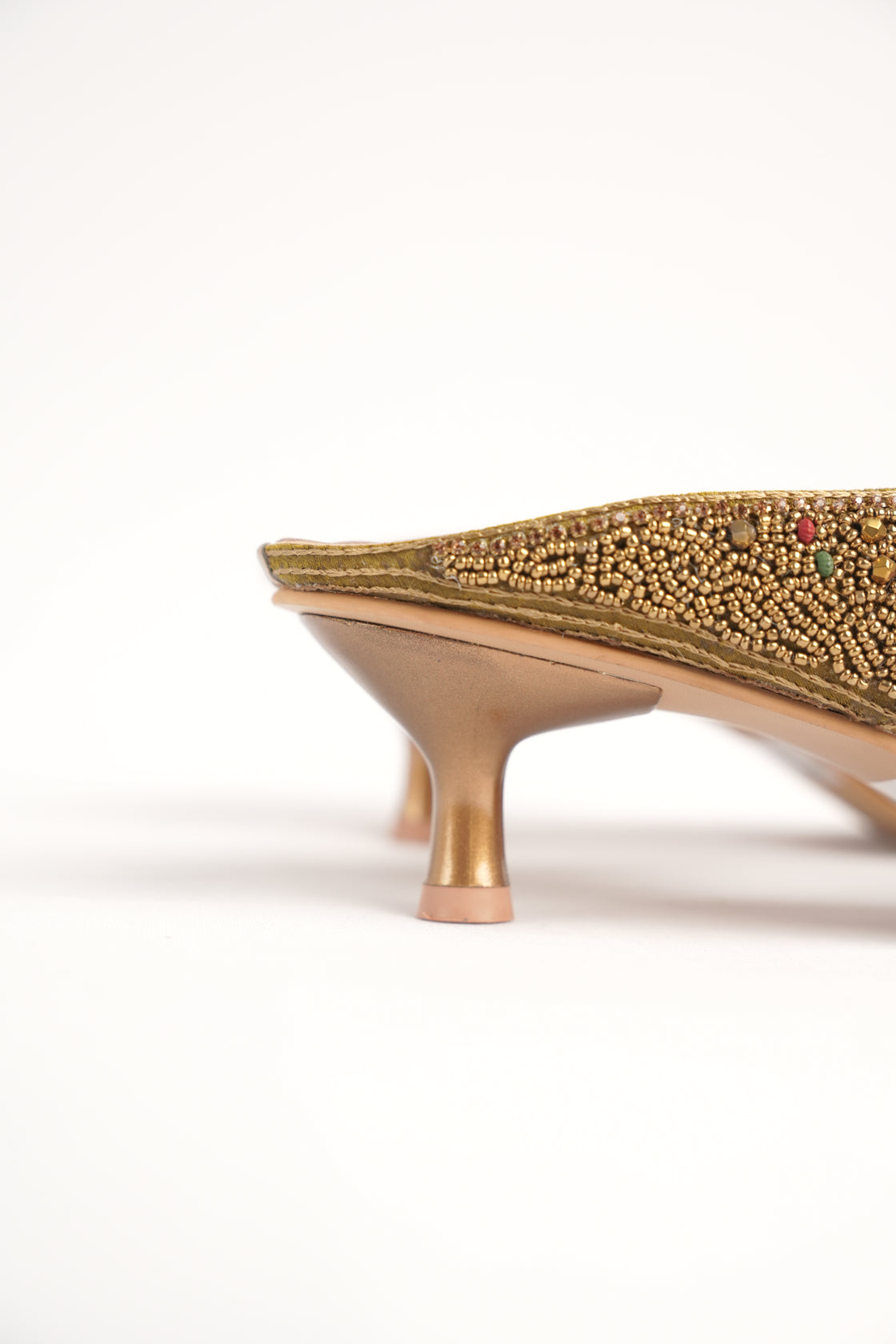 Beaded Kitten Heel Sandal