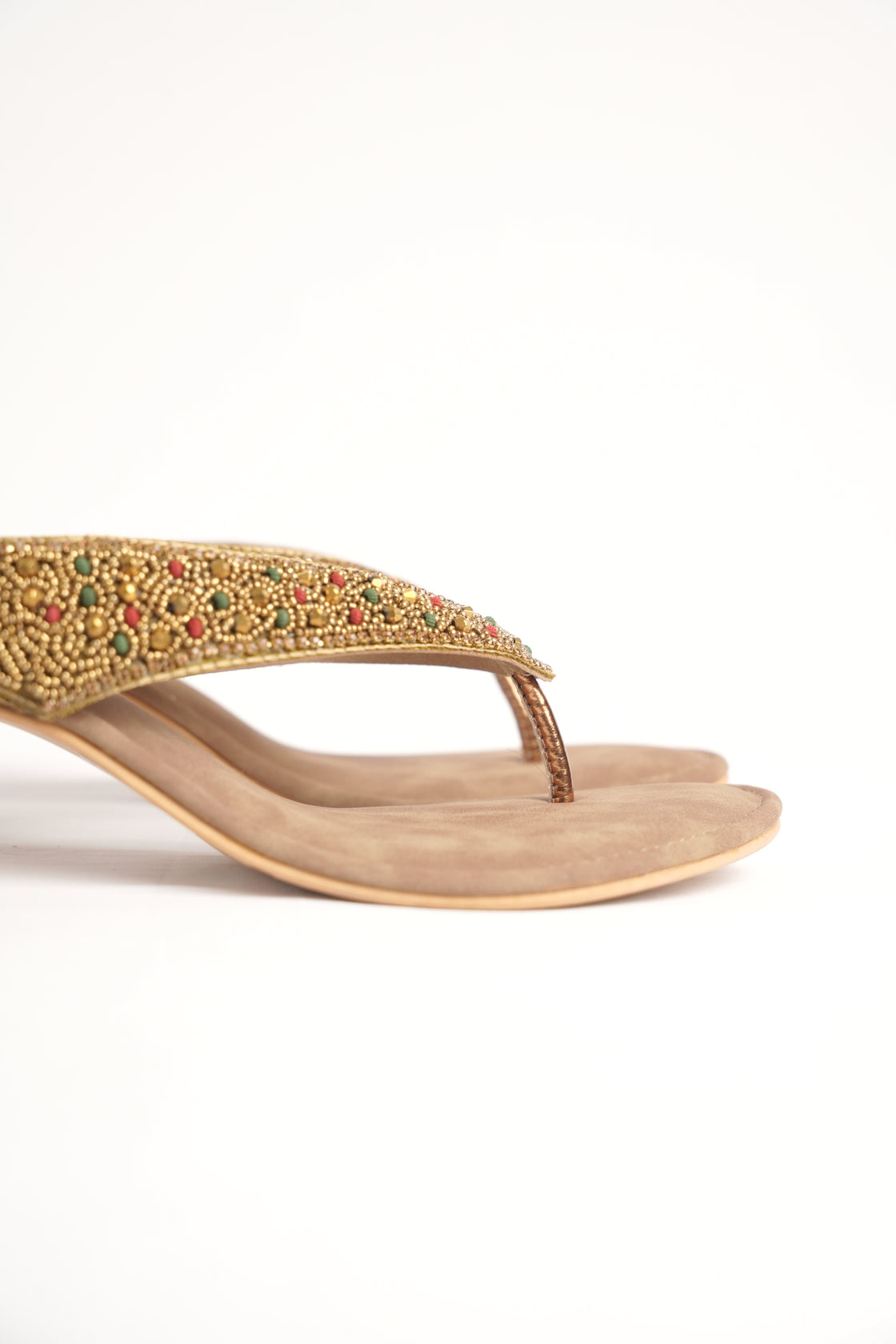 Beaded Kitten Heel Sandal