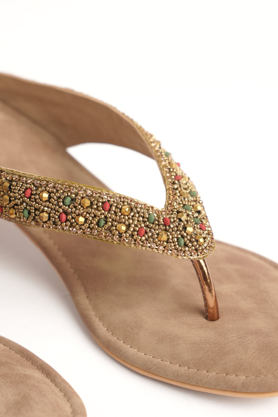 Beaded Kitten Heel Sandal