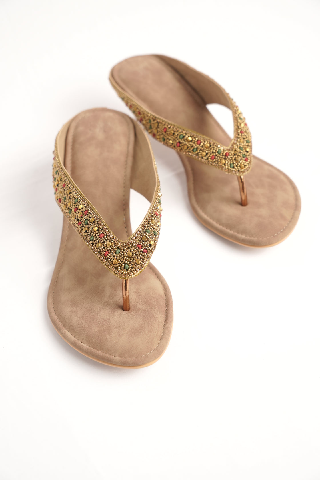 Beaded Kitten Heel Sandal