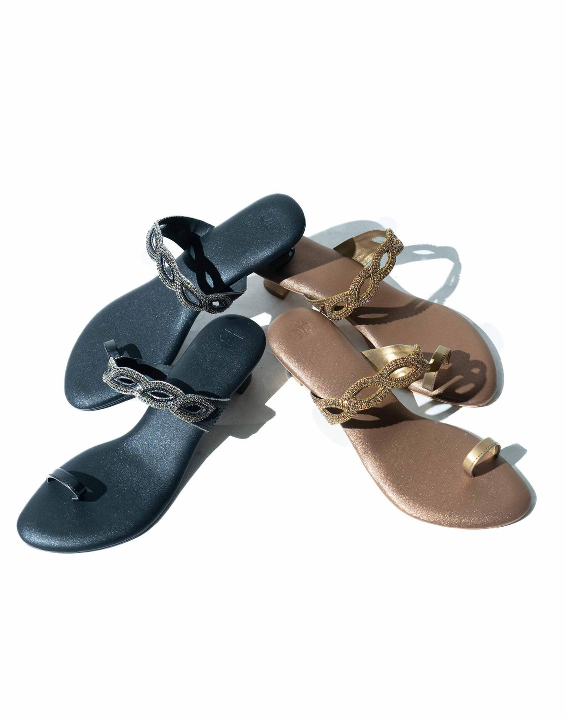 Sandal mid heel - Beaded toe-ring