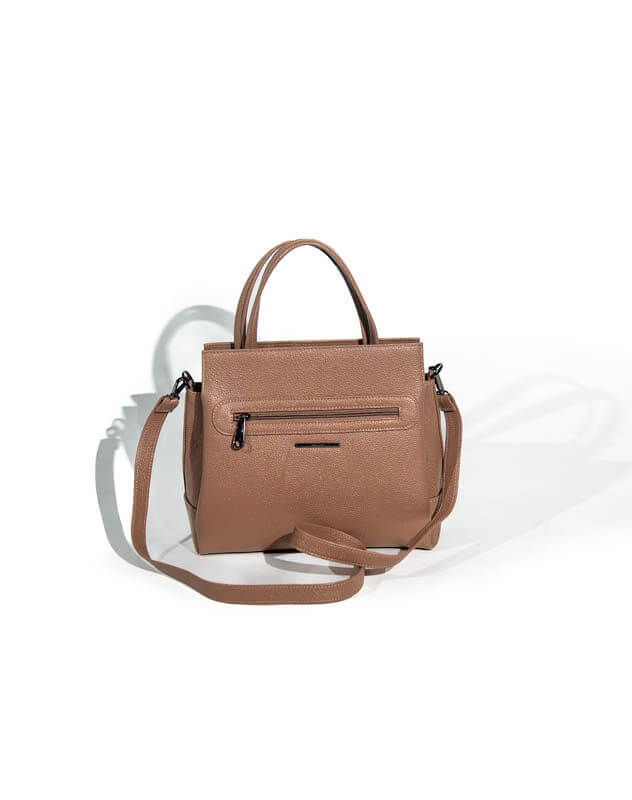 Structured bag with shoulder strap