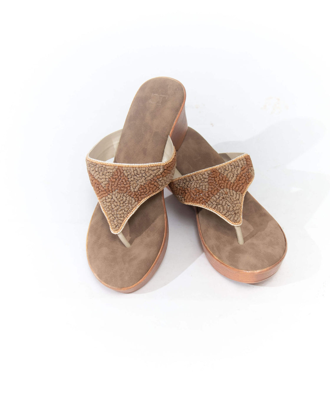 Mid wedge sandal - sequined upper