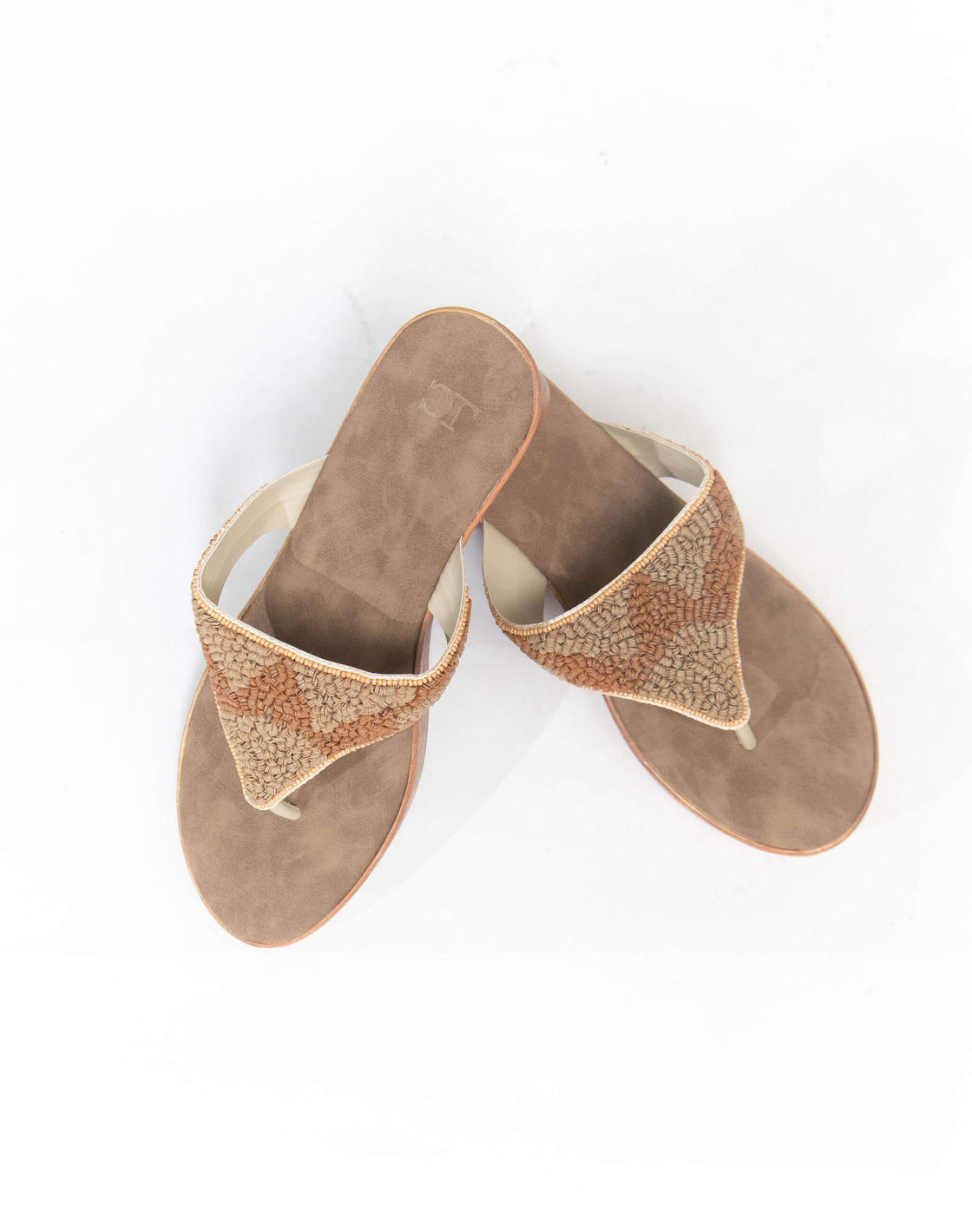 Mid wedge sandal - sequined upper