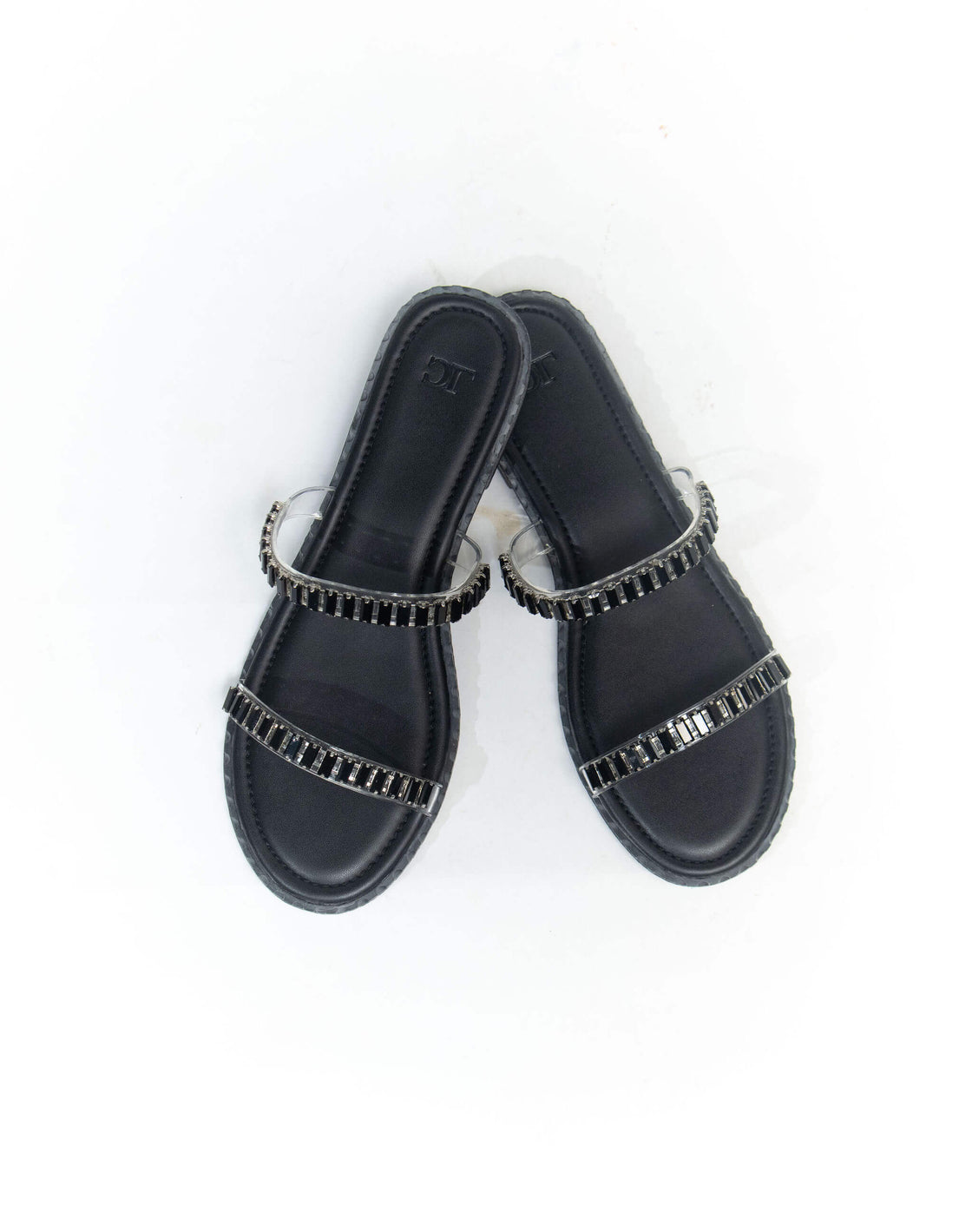 Flat Sandal - Two Line Diamond