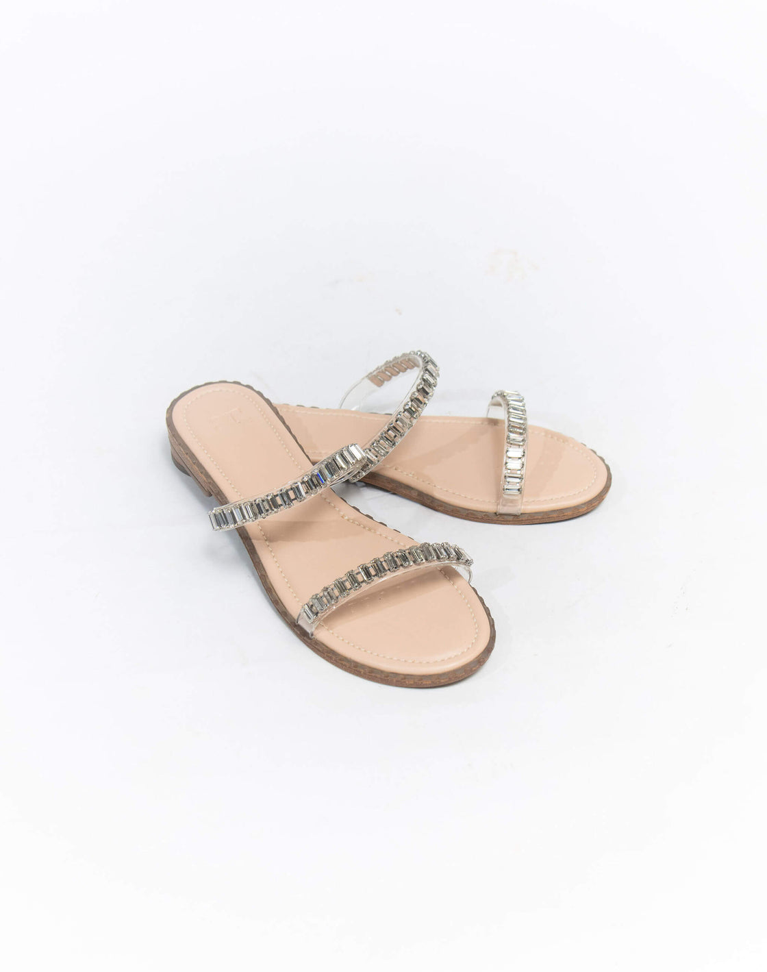 Flat Sandal - Two Line Diamond