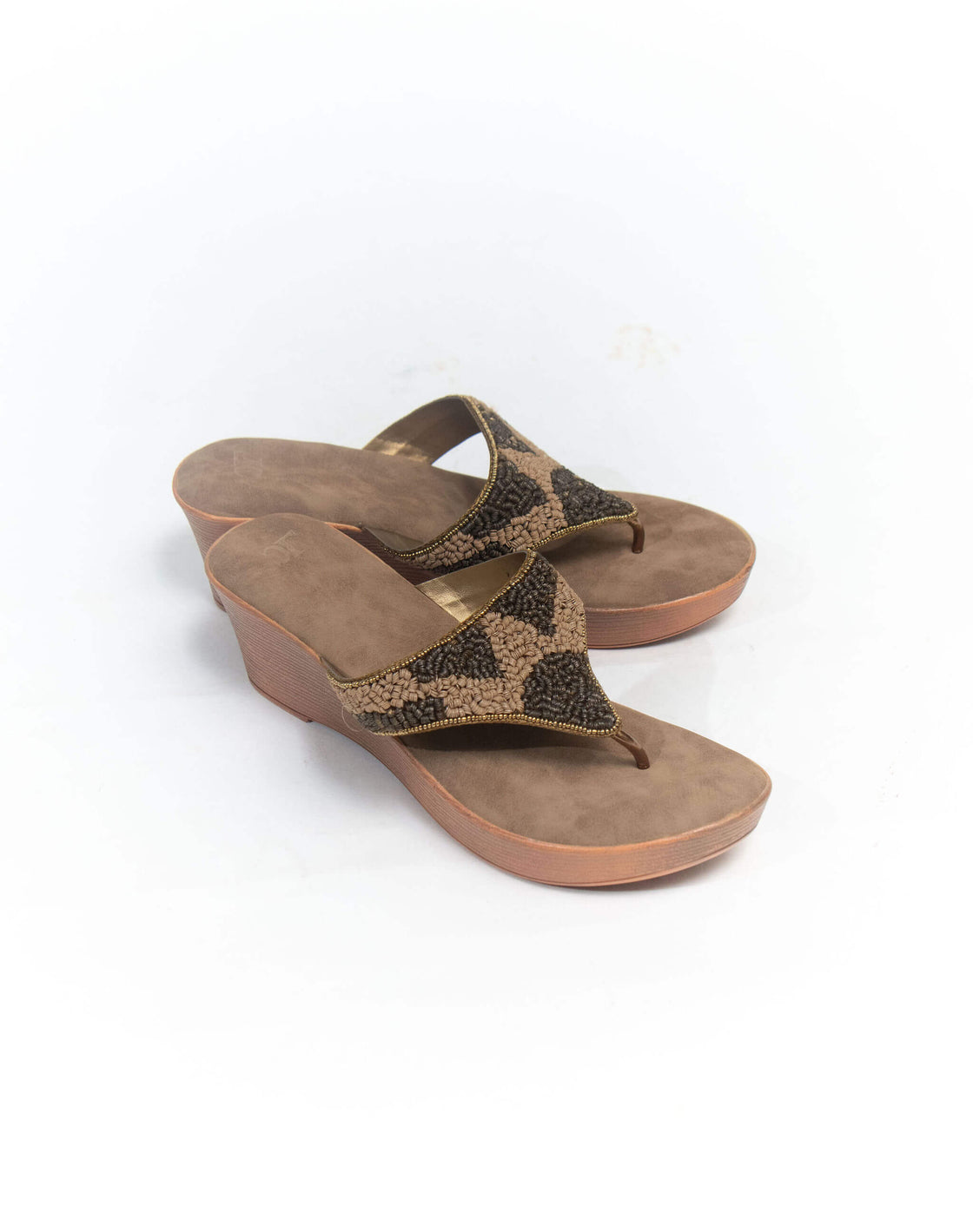 Mid wedge sandal - sequined upper