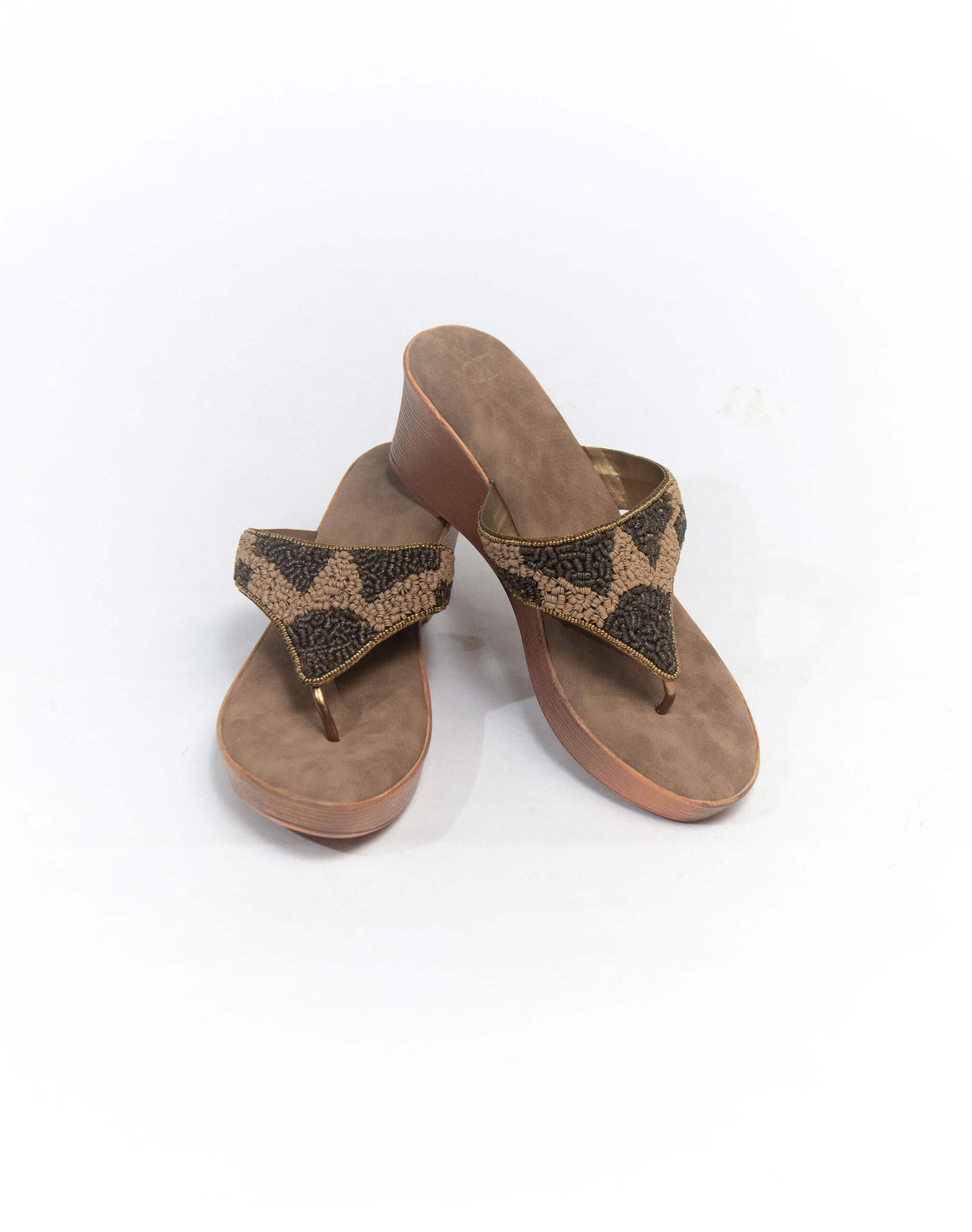 Mid wedge sandal - sequined upper