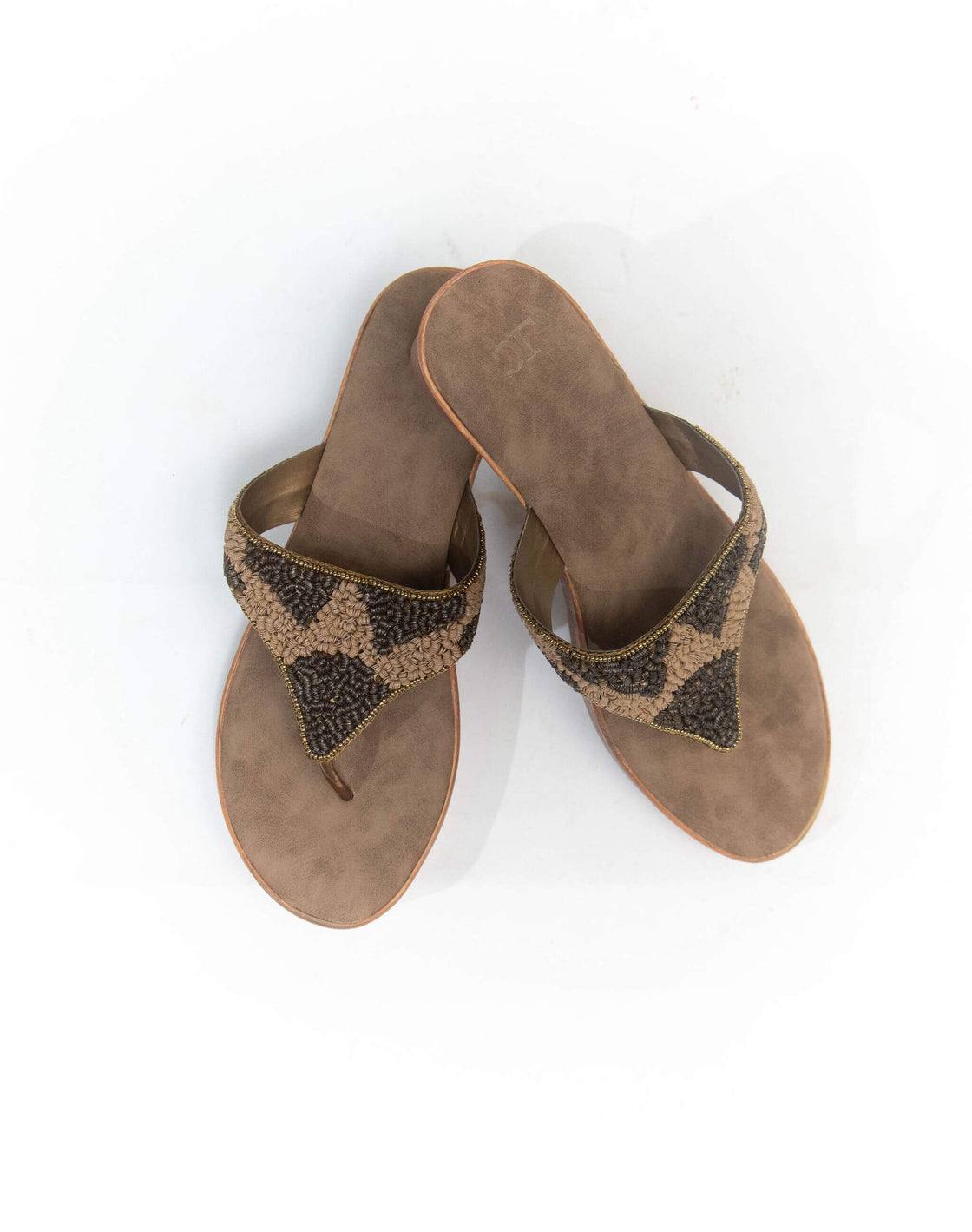 Mid wedge sandal - sequined upper
