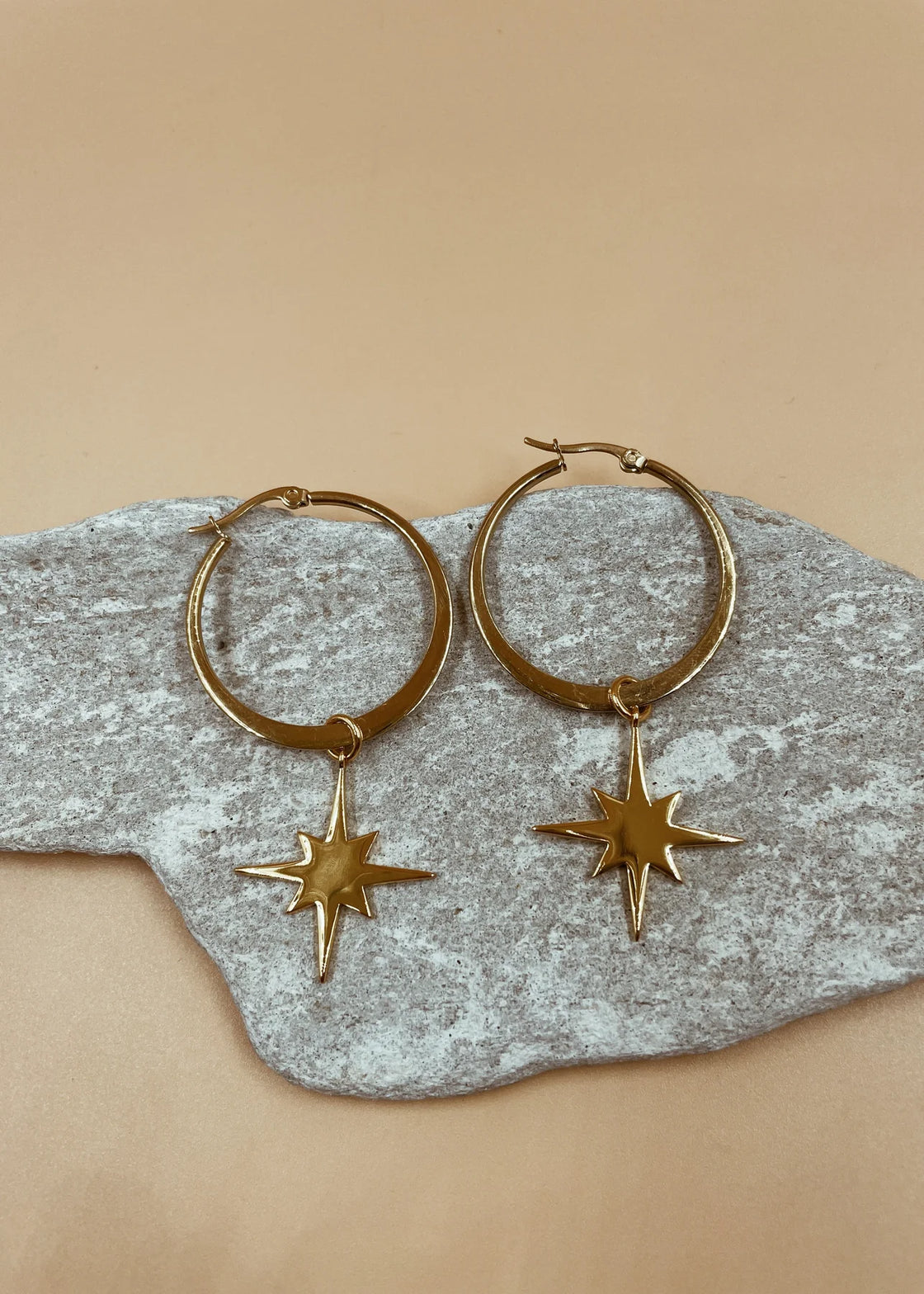 North Star Hoop Earrings