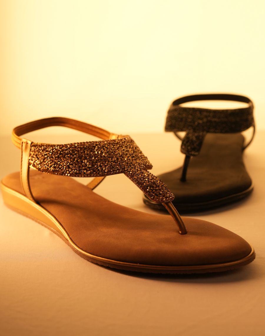 Sandal Mid Wedge - Shiny Backstrap