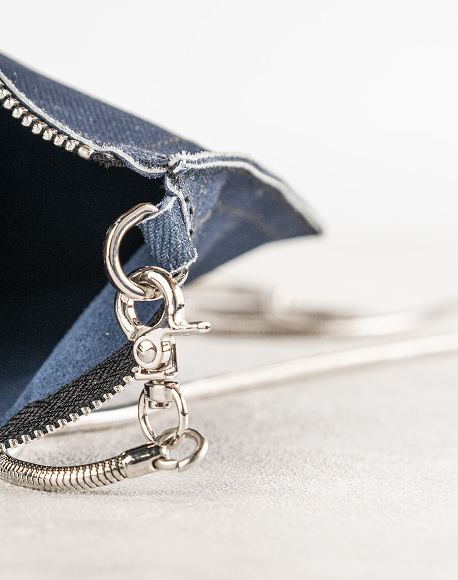 Mini Cross body Leather bag Denim printed