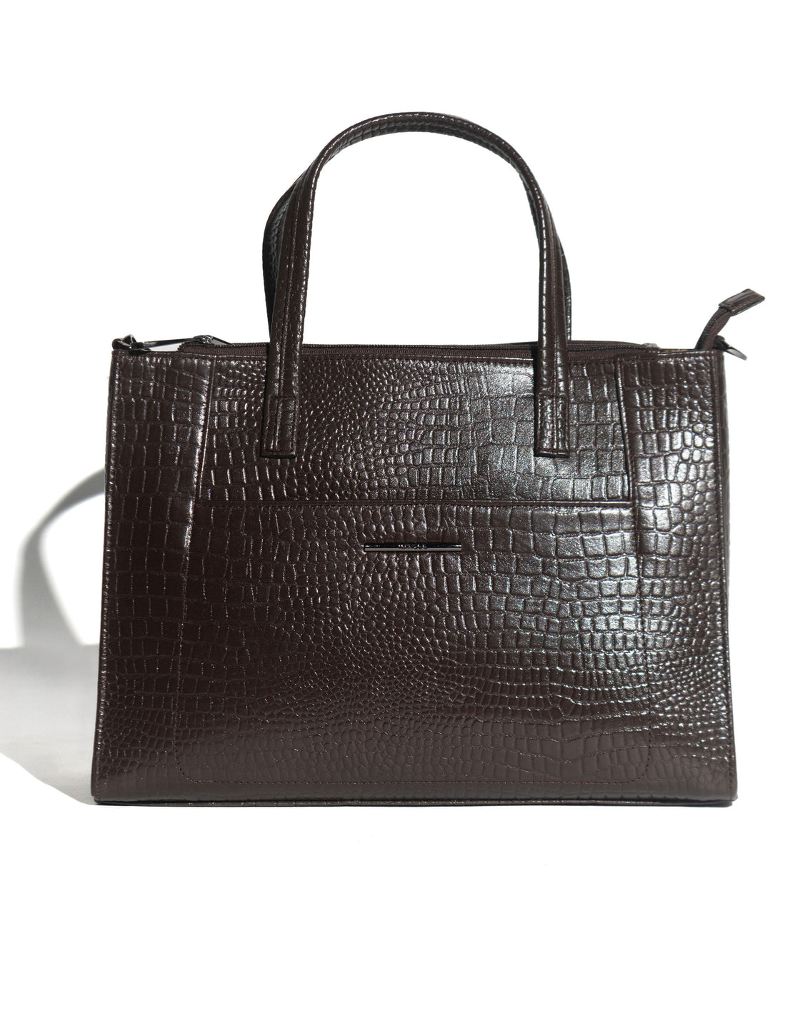 Croco print tote