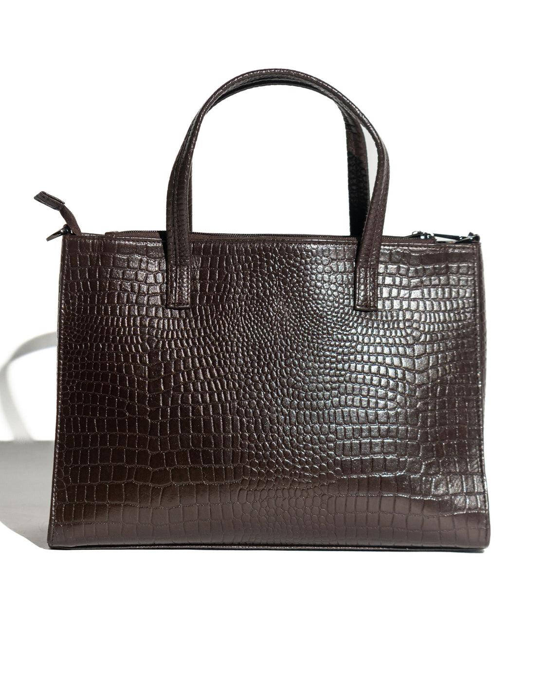Croco print tote