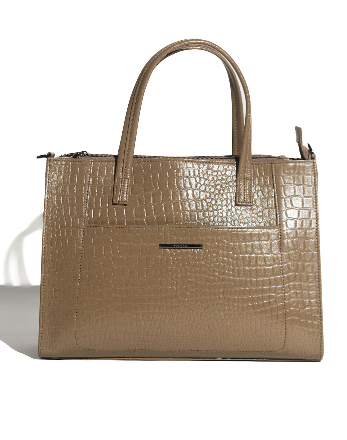 Croco print tote