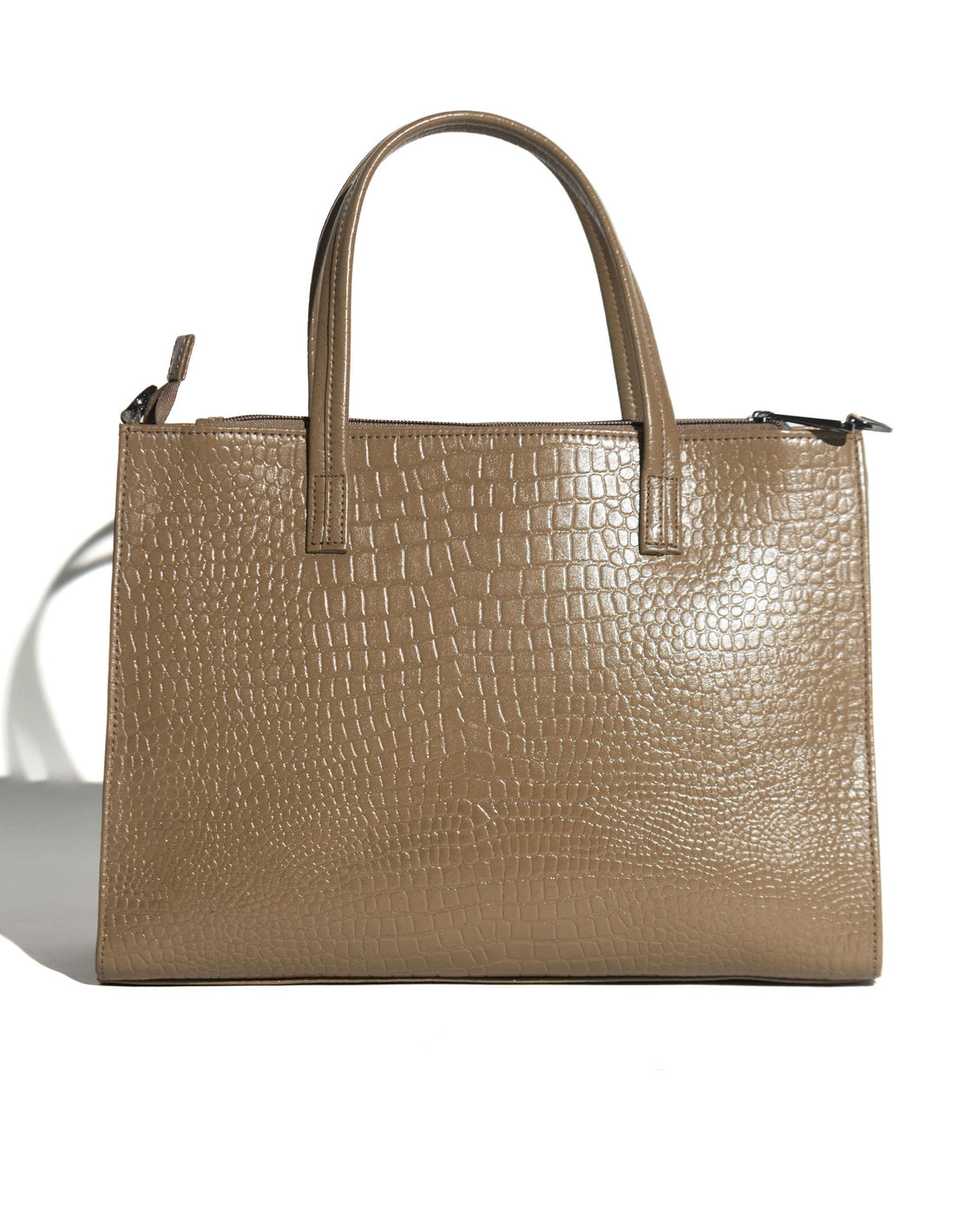 Croco print tote