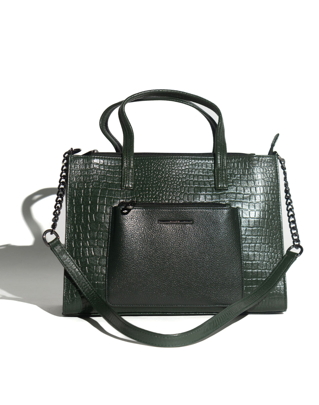 Croco print satchel