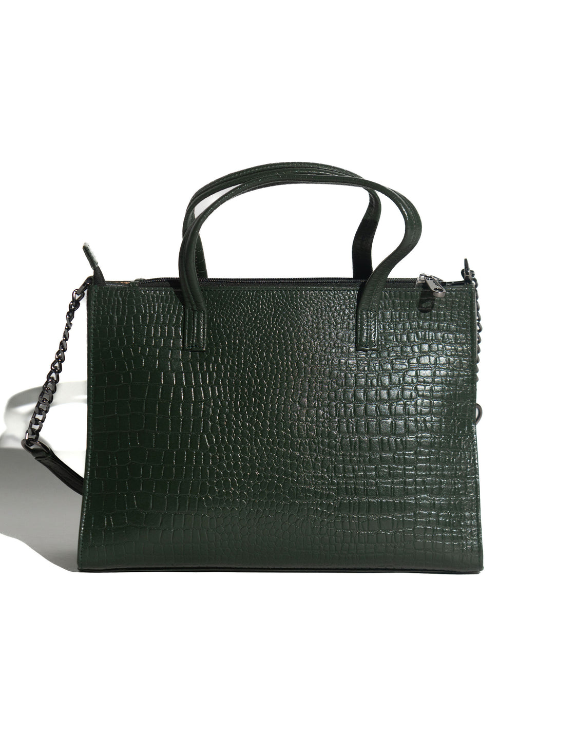 Croco print satchel