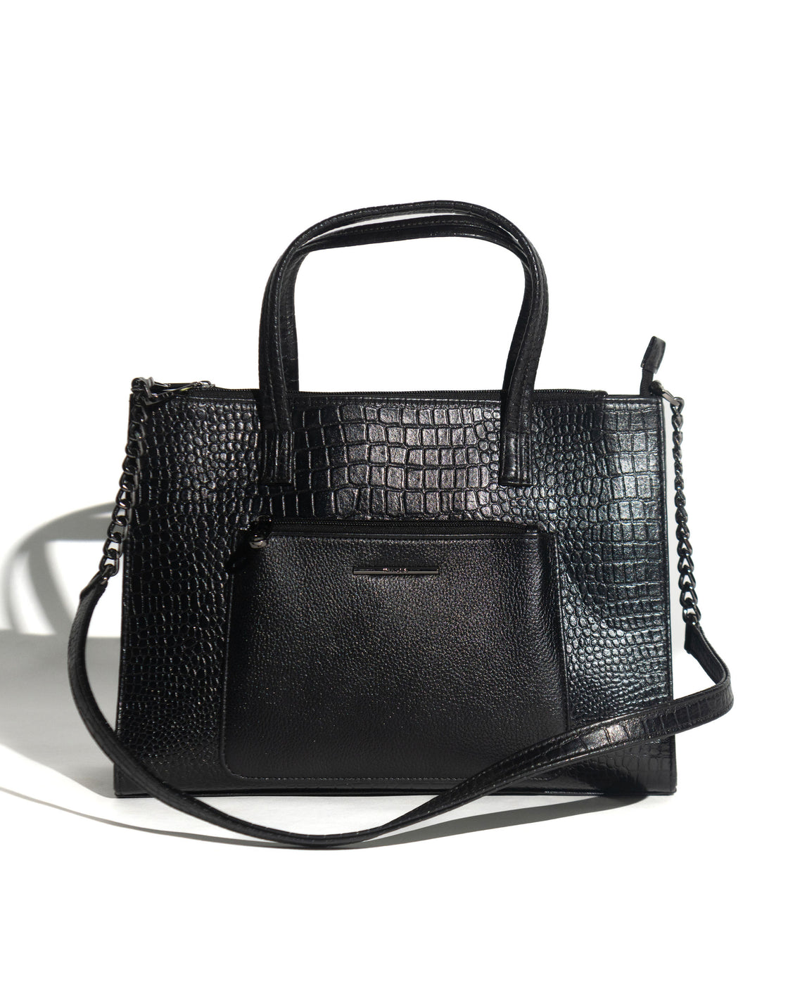 Croco print satchel