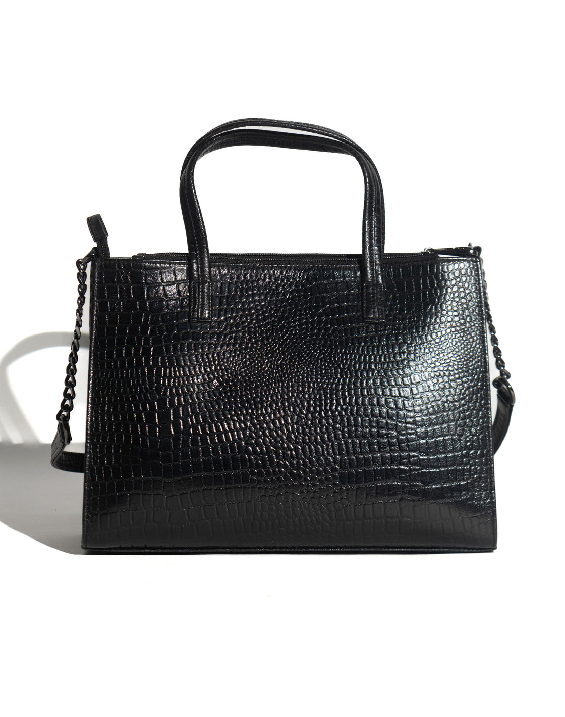 Croco print satchel