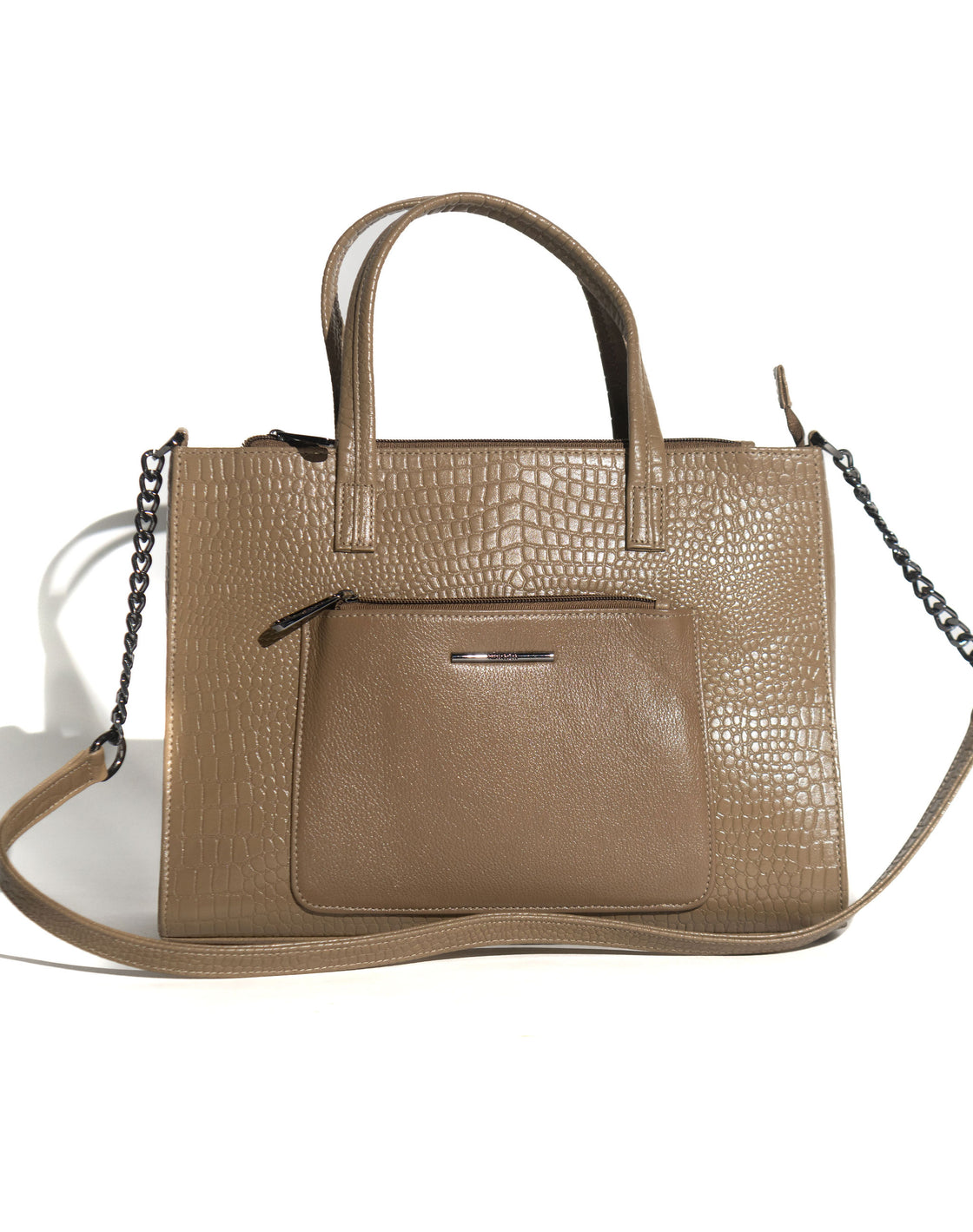 Croco print satchel