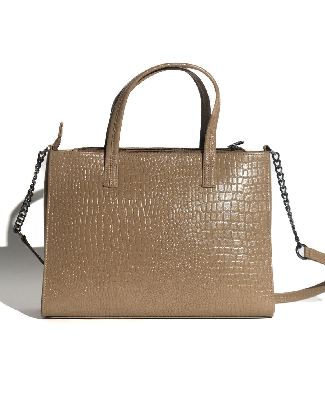 Croco print satchel